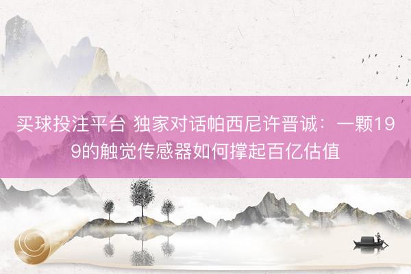 买球投注平台 独家对话帕西尼许晋诚：一颗199的触觉传感器如何撑起百亿估值