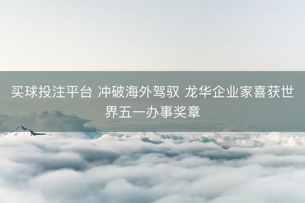 买球投注平台 冲破海外驾驭 龙华企业家喜获世界五一办事奖章